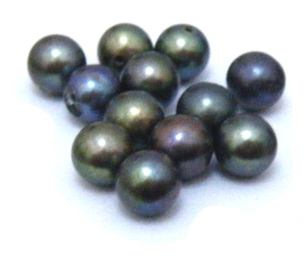 Black 5-6mm Half Drilled Round Single Pearl